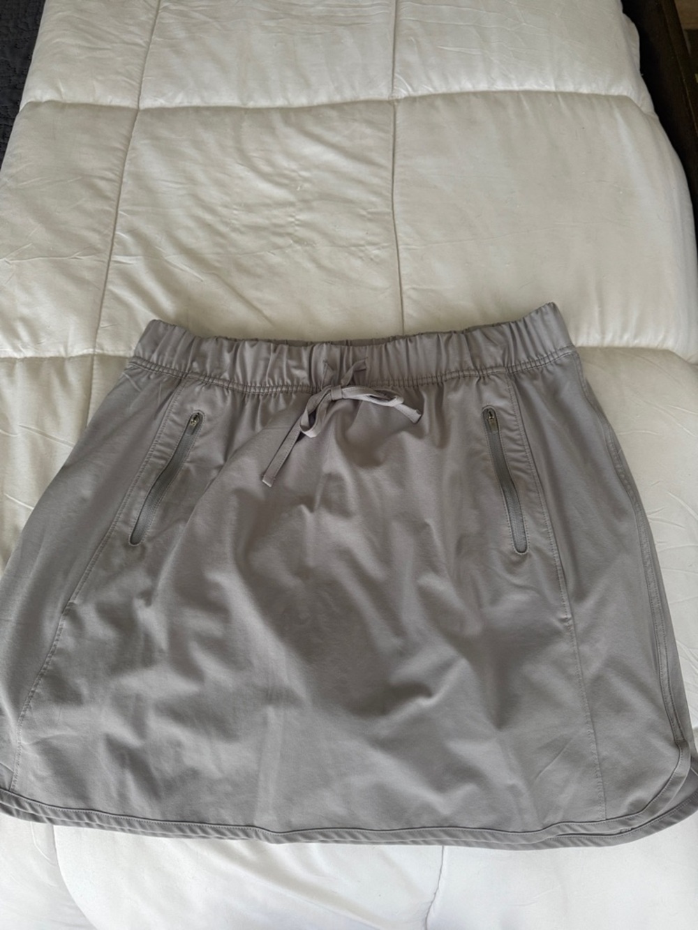 Reel Legends Light Gray Performance Skort with Elastic Waist